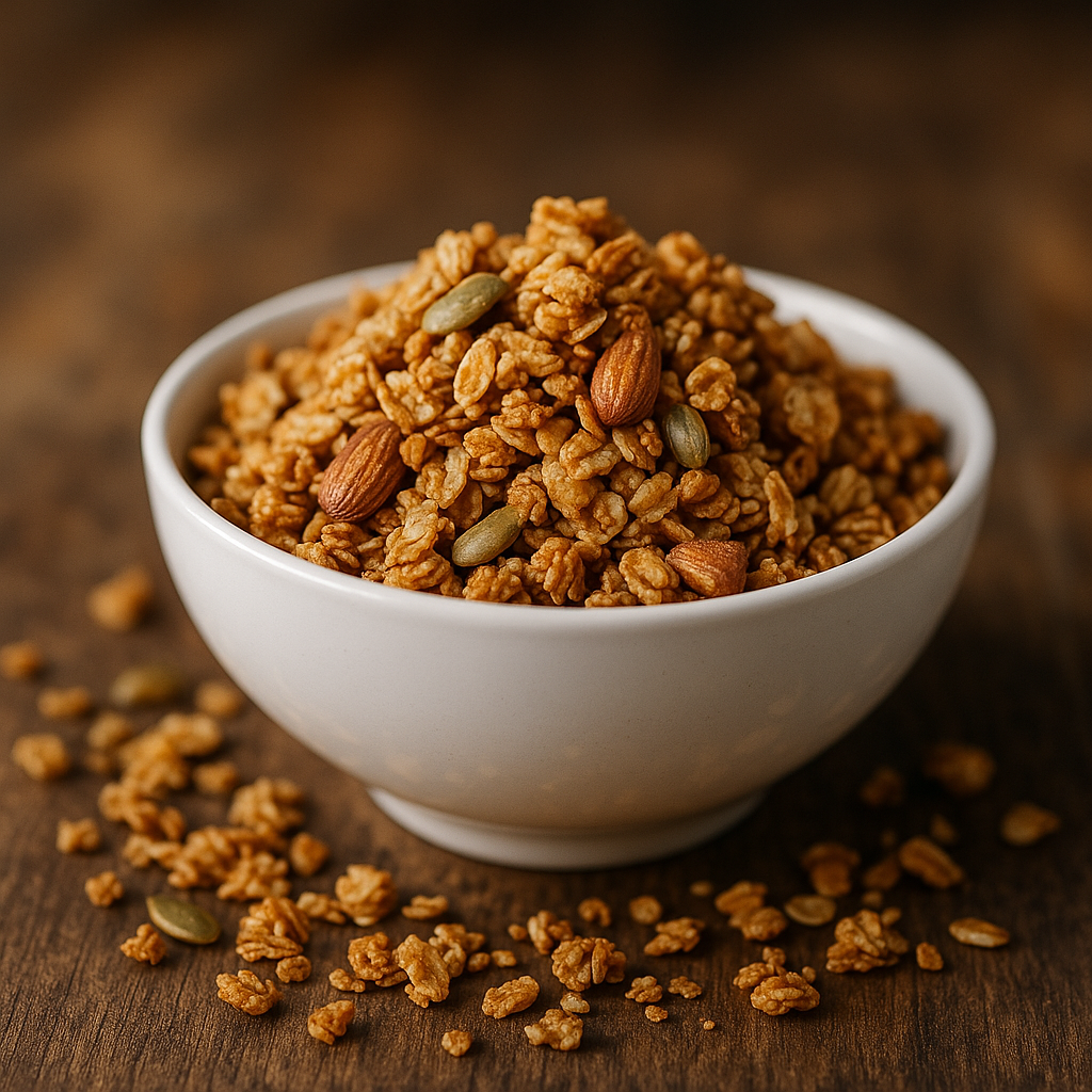 Granola zdrowa naturalna przekąska pełna wartości i energii