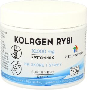 KOLAGEN RYBI + WITAMINA C W PROSZKU BEZGLUTENOWY 130 g - PIĘĆ PRZEMIAN