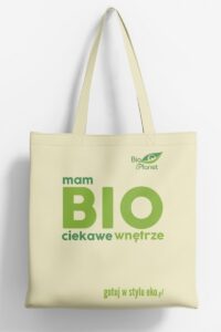TORBA BAWEŁNIANA Z DNEM I BOKAMI Z LOGO BIO PLANET