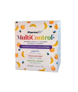 MULTIWITAMINA (MULTICONTROL) DLA DZIECI I MŁODZIEŻY BEZGLUTENOWA 30 SASZETEK - PHARMOVIT