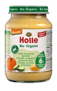 DYNIA Z CUKINIĄ I ZIEMNIAKAMI BEZ DODATKU CUKRÓW BEZGLUTENOWE OD 6 MIESIĄCA DEMETER BIO 190 g - HOLLE