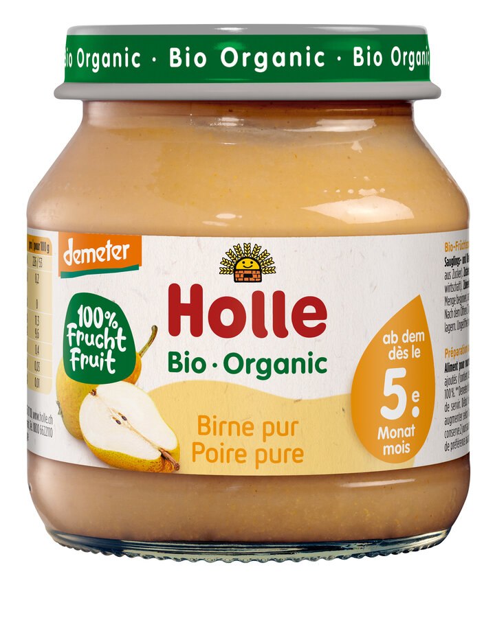 GRUSZKA BEZ DODATKU CUKRÓW BEZGLUTENOWA OD 5 MIESIĄCA DEMETER BIO 125 g (SŁOIK) - HOLLE