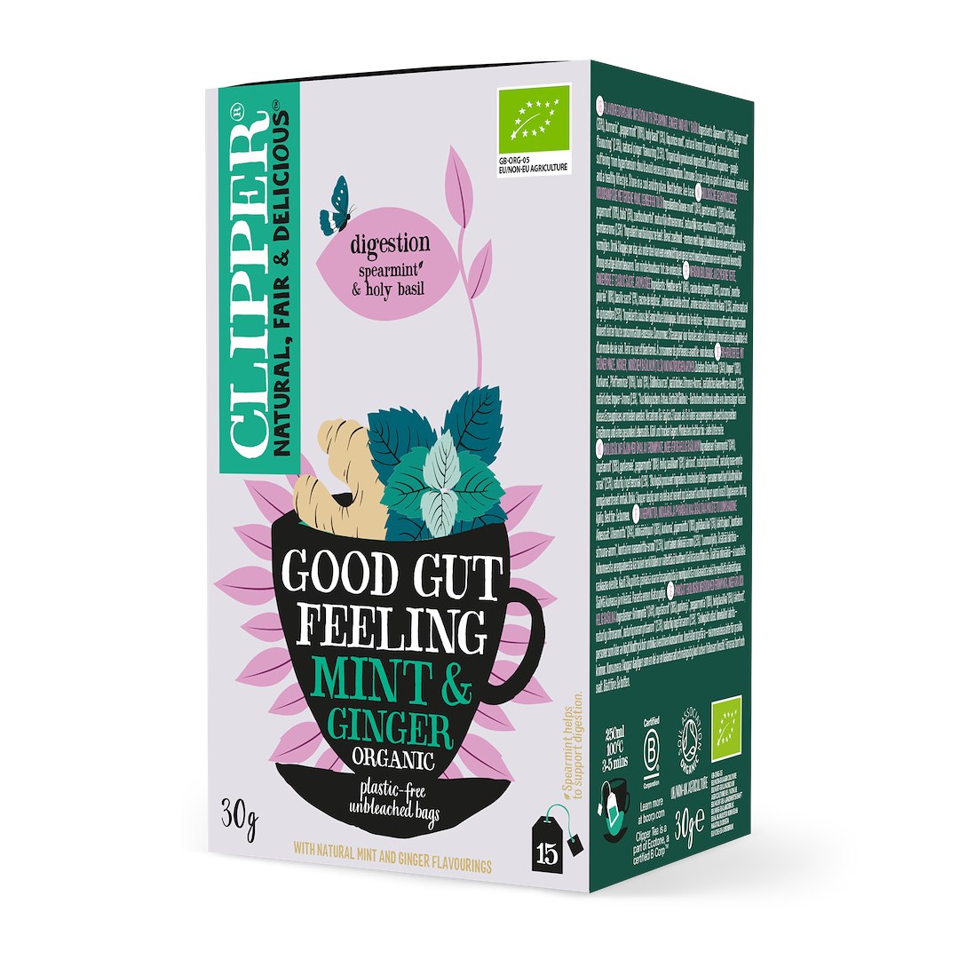 HERBATKA IMBIROWO - MIĘTOWA NA TRAWIENIE (GOOD GUT FEELING) BIO (15 x 2 g) 30 g - CLIPPER