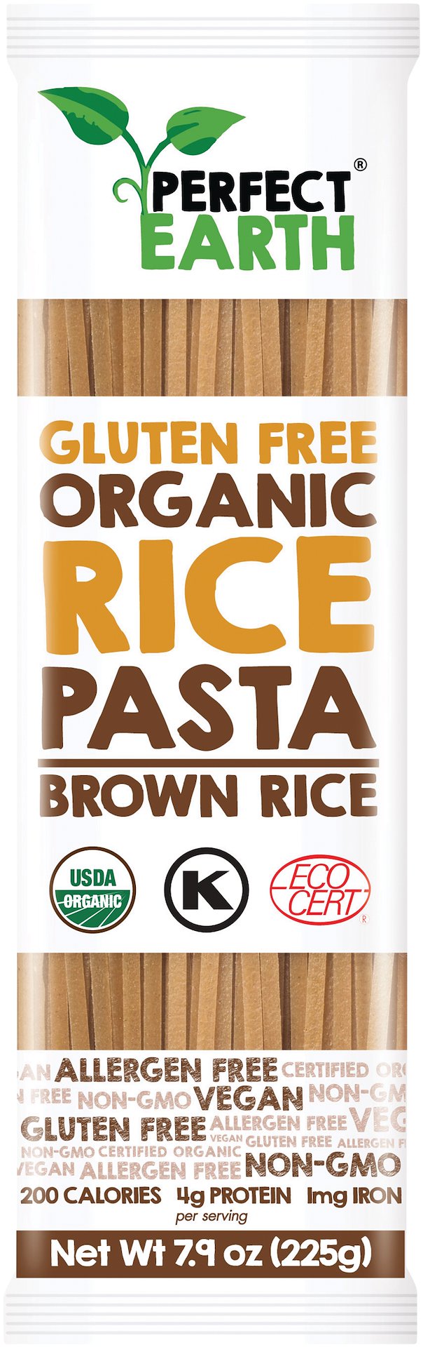 MAKARON RYŻOWY BRĄZOWY BEZGLUTENOWY BIO 225 g - PERFECT EARTH